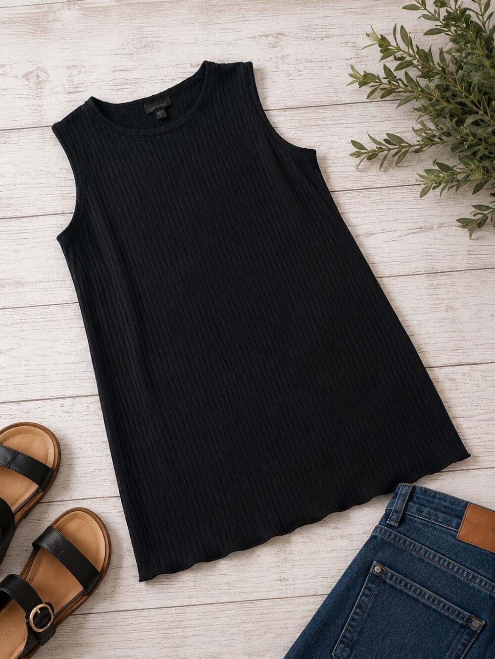J.‎ Jill Black Sleeveless Ribbed Tunic